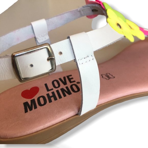 Super Comfy Boho Spanish Fuchsia Flower Leather Sandals - Picture 6 of 8